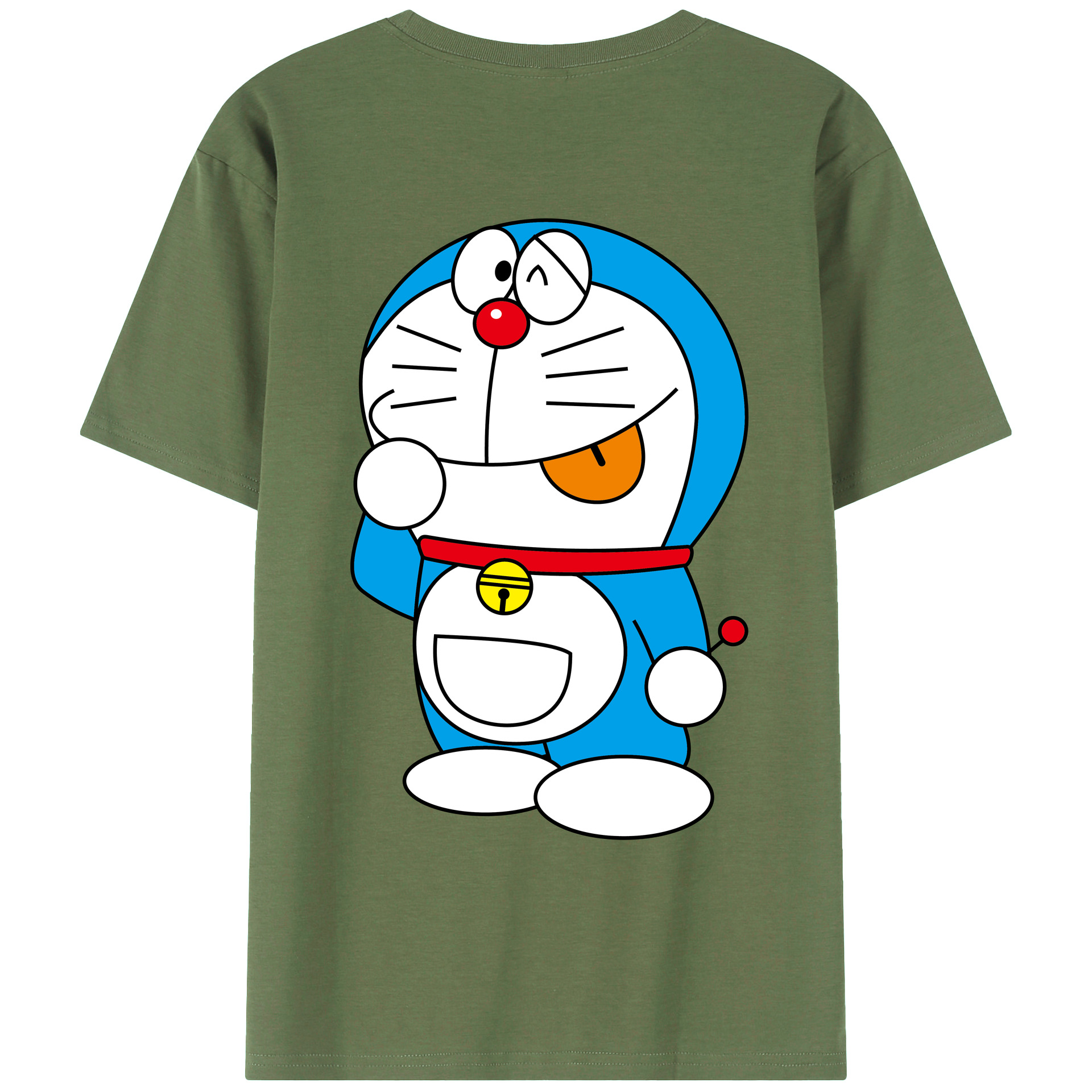 （画像用） ドラえもん Doraemon 綿100％ メンズ半袖Tシャツ（バックプリント） 通気性